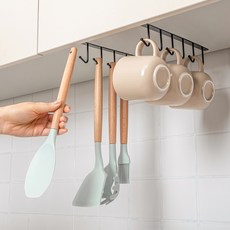 깔끔대장 걸어바바 컵걸이, 블랙, 2개