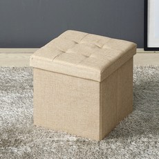 예다움 벤치 수납 스툴 중, 베이지, 1개