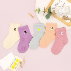 드레스하우스 비단길 아동용 윌리 자수 양말 5켤레