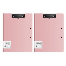 東亞PMS 簡約封面雙向雙夾A4板夾, 粉紅色, 2個