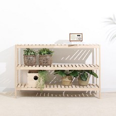 橡膠木三層架式鞋櫃 1000, 橡膠木實木