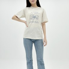 안다로미 여성용 통기성 크렘므 반팔 티셔츠