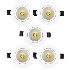 LED COB 筒燈 8W DC 自然白光, 白色, 5個