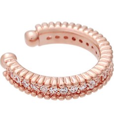 Lawool stone 14KGP 玫瑰金 鋯石排鑽耳骨夾 單只