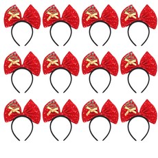 派對朋友 亮片聖誕髮箍, 混合顏色, 12個