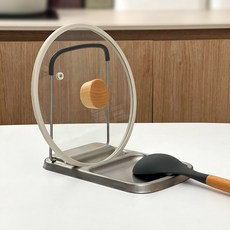 Everyweek 304不鏽鋼鍋蓋湯勺支架, 銀色, 1個