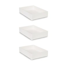 mono flat 抽屜式收納盒(大) 1組 3入, 白色的, 3個