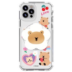 트라이코지 동물꽃 소풍 젤하드 휴대폰 케이스 + 마그네틱톡 세트