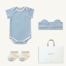BABY&I 兒童羅紋莫代爾連身衣 + 小熊髮帶 + 夏季襪子套組