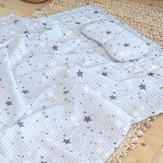 HWAMO BABY 蓬鬆清爽 泡泡紗 夏季午睡被套組 L, 星光夢