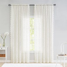 Atihome 復古高級蕾絲窗簾 TYPE1, 白色