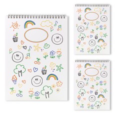 b fancy B-Kids兒童微笑無線綜合筆記本, 3本, 彩色塗鴉款