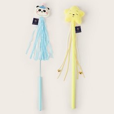 딩동펫 고양이 외계인 수술 낚시대 장난감 2종 세트, 별, 판다, 1세트