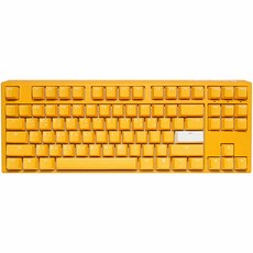 Ducky ONE 3 TKL RGB PBT雙噴韓國紅軸有線鍵盤, 黃色的, DKON2187ST, 紅軸