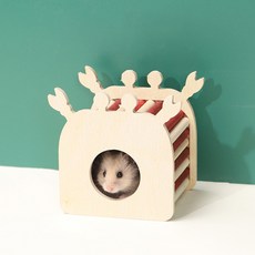 Yoreungae Happy Pet 木製小動物躲藏屋, 1個, 螃蟹配色