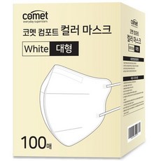comet 舒適單色鳥嘴型口罩 L, 100片, 1盒, 白色