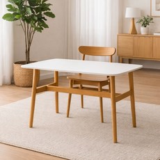 가구느낌 해피테이블 인테리어 식탁 1000 x 600 x 750 mm, 화이트네추럴, 4인용
