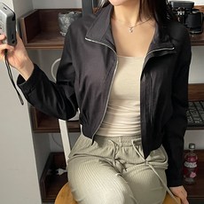 DIAMIGNON Answer 亞麻短版拉鍊夾克