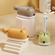 Ants 超值省力 立式多功能牙膏擠壓器 3件組, 1套, 黃色, 灰色, 淺綠色