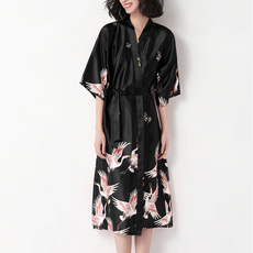 In Art 柔軟絲綢高爾夫長版浴袍 XXL, 1個, 浴袍黑色