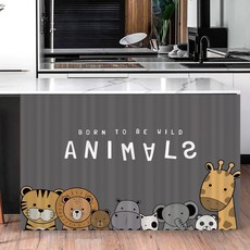 아티홈 애니멀 귀여운 벨크로 캐비닛 커튼