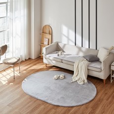 아담데코 인조토끼털 타원형 러그