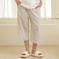 글램공감 커플용 요루 유리 스트라이프 7부 파자마 바지