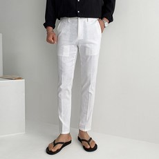 머시따 남성용 통기성 로우 프리미엄 히든밴딩 린넨 슬랙스