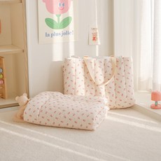 포몽드 유아용 고밀도 순면 듀라론 어린이집 낮잠이불 2종 세트 분리형, 꽃이야