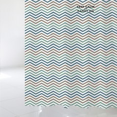 北歐風印花浴簾+塑膠掛鉤 12入+白色窗簾桿全套, 混色系, SC562款, 1套