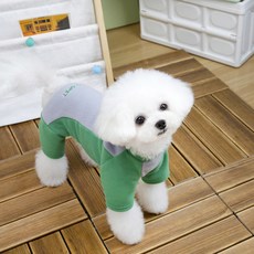 PASTEL PET 寵物拼色刷毛連身衣, 綠色, 1個