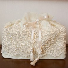 ANDCOTTON 雛菊緞帶衛生紙盒, 象牙白