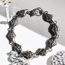 노이드비 남성용 써지컬스틸 C변형 레이어드 주물팔찌