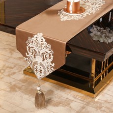 復古旗幟桌旗, 棕色, 33 x 210 cm