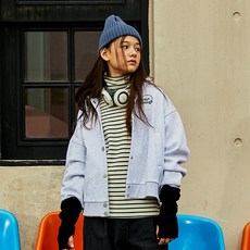 S-Fit 刷毛條紋高領T恤