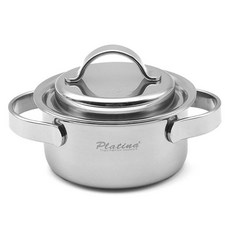 Kitchen Flower Platina Tri-ply IH感應不鏽鋼迷你雙耳鍋 12cm, 1個, 單色