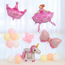 P&B UNITY 公主獨角獸混合氣球組, 隨機出貨(緞帶), 1套