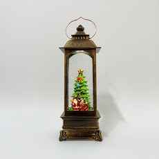 Marsh Marigold 聖誕復古窄版提燈音樂盒, B款樹, 10 x 10 x 29 cm