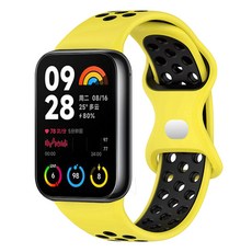 스페이스쉴드 버튼형 스포티 실리콘 스트랩, 옐로우블랙, 1개