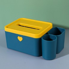 JCP 雙色愛心收納面紙盒, 藍色