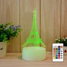 3D壓克力LED小夜燈, 白色的