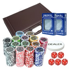 Funicampble Star Clay Chip 300p+棕色皮套+皇家卡片 2p+禮品套組, 混合顏色