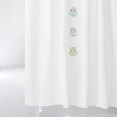 北歐風格浴簾 sc549 S號 1520*1880mm+不鏽鋼掛鉤 12入+窗簾桿 白色, 多彩(混合)顏色, 1套