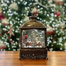 마쉬매리골드 크리스마스 겨울풍경 앤틱 랜턴 오르골, 혼합색상, 17 x 8 x 27 cm