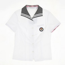 校服Mall女童款灰色領子短袖襯衫 校服襯衫