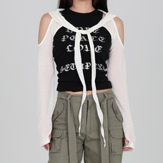 닷이프 여성용 오프숄더 후디 볼레로 가디건 O24FW1-A0457