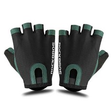 Rock Bros 防震騎行半手套套裝 S260, 黑色 綠色, 1雙