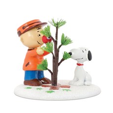 JIMSHORE Magic Castle 史努比種樹查理公仔 7cm, 1個