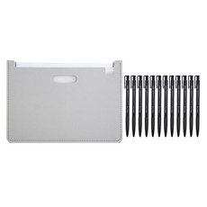 deLi 12格可擴展手風琴折疊硬文件盒+油性圓珠筆 12入 1mm, 灰色（折疊盒）、黑色（圓珠筆）, 1套