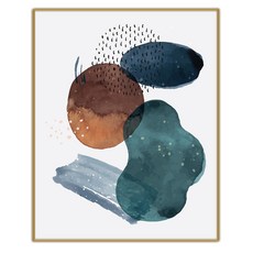 추상 일러스트 엣지프레임 인테리어 액자 IDP-069, 골드